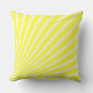 Daffodil Funky Sun Rays Background Throw Pillow
