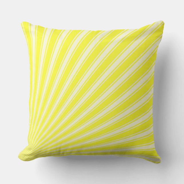 Daffodil Funky Sun Rays Background Throw Pillow (Front)