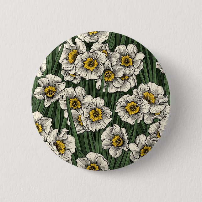 Daffodil garden 2 inch round button (Front)