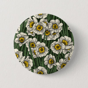 Daffodil garden 2 inch round button