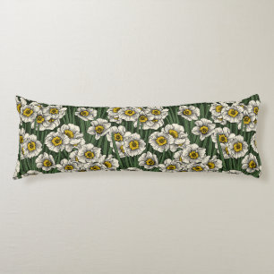 Daffodil garden body pillow