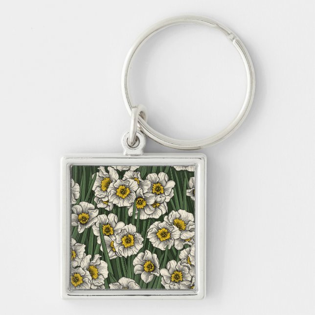 Daffodil garden keychain (Front)