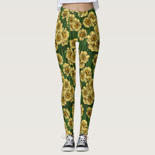 Daffodil garden leggings