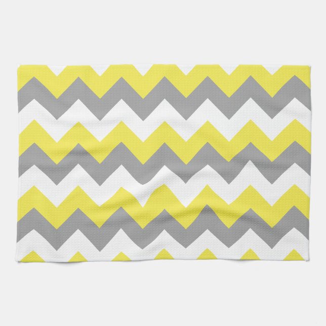 Daffodil Grey and White Zigzag 2 Kitchen Towel (Horizontal)