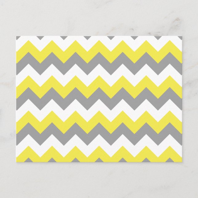 Daffodil Grey and White Zigzag 2 Postcard (Front)