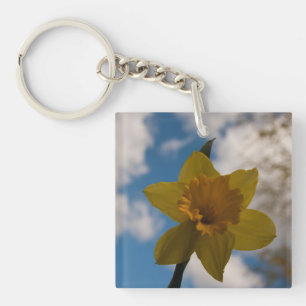 Daffodil in spring keychain