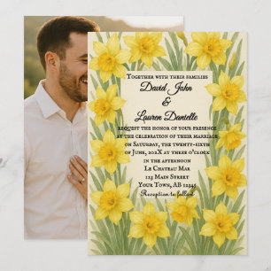 Daffodil Kiss Photo Wedding Invitation