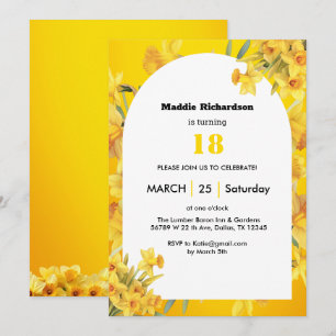Daffodil March Birth Flower Birthday customizable Invitation