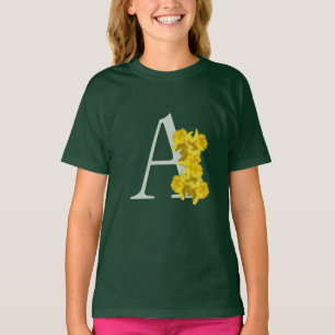 Daffodil Monogram Initial A T-Shirt