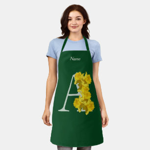 Daffodil Monogram Initial A Your Name  Apron