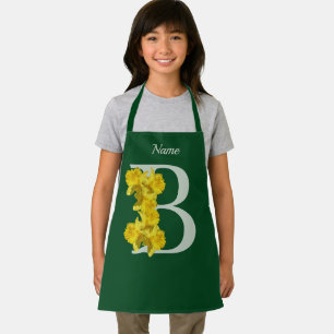 Daffodil Monogram Initial B Personalized Apron