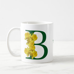 Daffodil Monogram Initial B Personalized Coffee Mug
