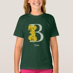 Daffodil Monogram Initial B Personalized T-Shirt