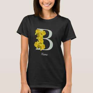 Daffodil Monogram Initial B Personalized T-Shirt