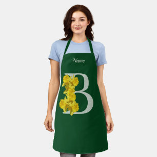 Daffodil Monogram Initial B Your Name Apron