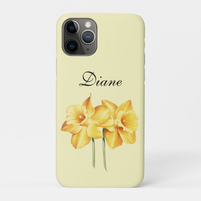 Daffodil monogrammed iPhone case (Back)