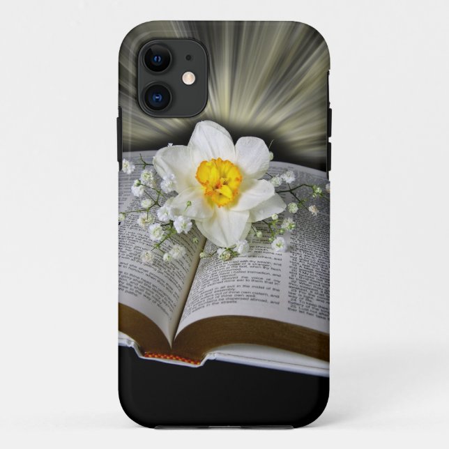 Daffodil on Holy Bible Case-Mate iPhone Case (Back)