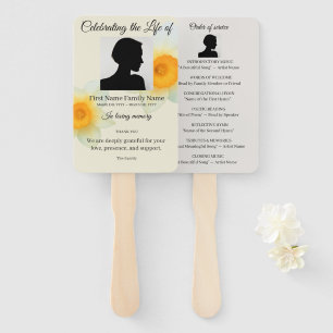 Daffodil order of service hand fan
