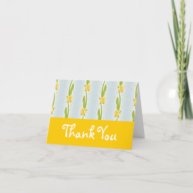 Daffodil Pattern Thank You Card (Front)