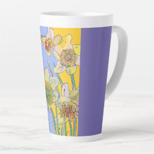 Daffodil Peinture Main Peint floral Latte Mug