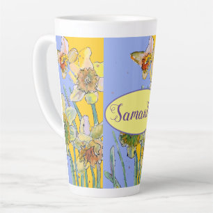 Daffodil Peinture Main Peint floral Latte Mug