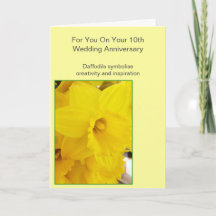 Daffodil Personalised 10th Wedding Anniversary