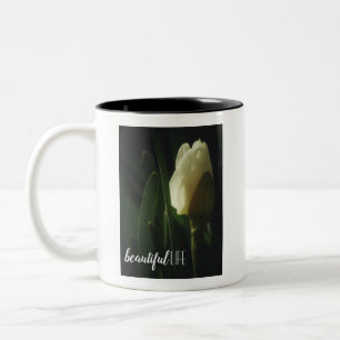 Daffodil Photography Beautiful Life Quote Two-Tone Coffee Mug