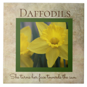 Daffodil Quote Spring Flower Tile