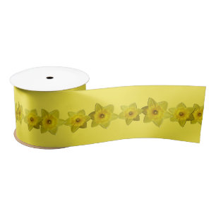Daffodil Ribbon Paper Customized Flower Ribbon Satin Ribbon