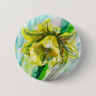 Daffodil Spring Button Badge