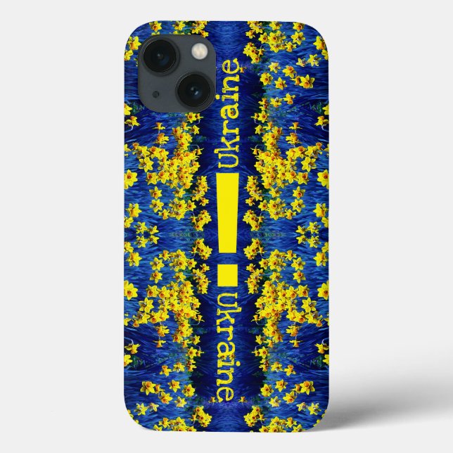Daffodil Spring Exclamation Yellow Blue Ukraine Case-Mate iPhone Case (Back)