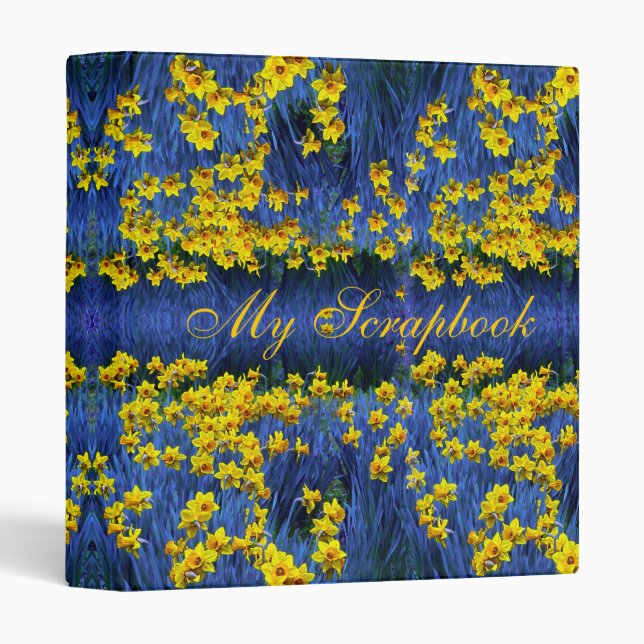 Daffodil Spring Fantasy Scrapbook Binder (Front/Spine)