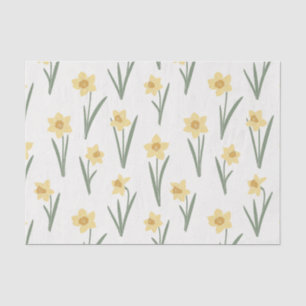 Daffodil Spring Floral in Soft Yellow and Green 1 Tissue Paper