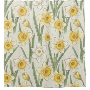 Daffodil Spring Floral in Soft Yellow and Green 3