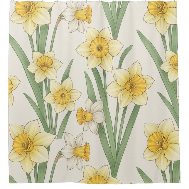 Daffodil Spring Floral in Soft Yellow and Green 4 (Front)