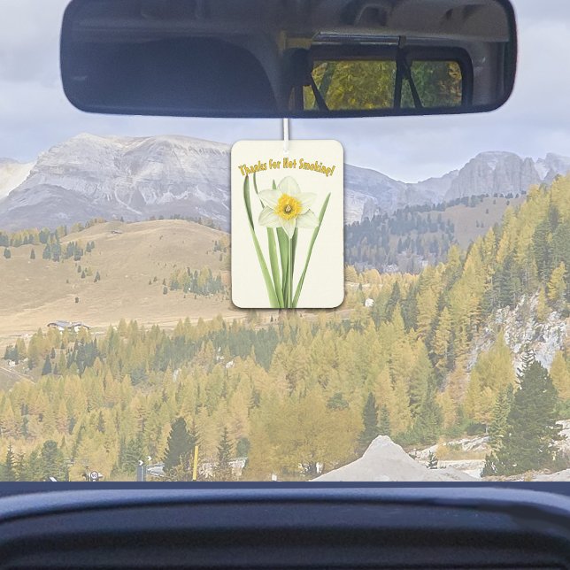 Daffodil Spring Flower Botanical Art Personalized Air Freshener (Personalized Daffodil Spring Flower Botanical Art Painting Air Freshener for Car or Home)