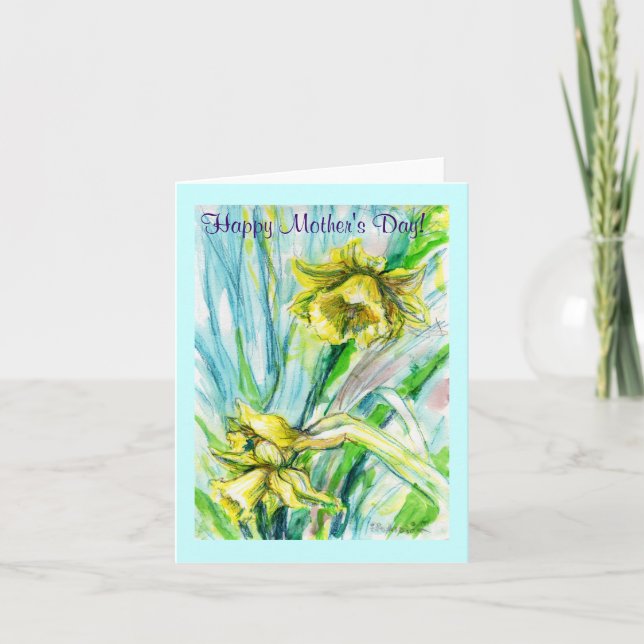 Daffodil Spring Mother's Day Card (Front)