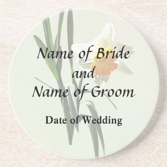 Daffodil Taking a Bow Wedding Products Coaster (Front)