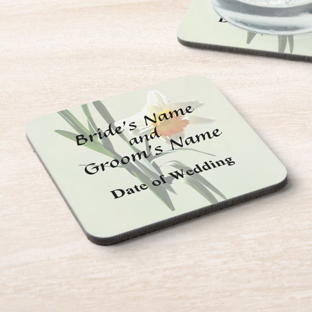 Daffodil Taking a Bow Wedding Products Coaster (Left Side)