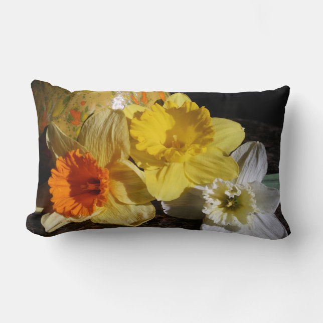 Daffodil Threesome Lumbar Pillow (Front)