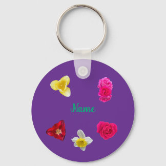 Daffodil,Tulips, and Roses Keychain