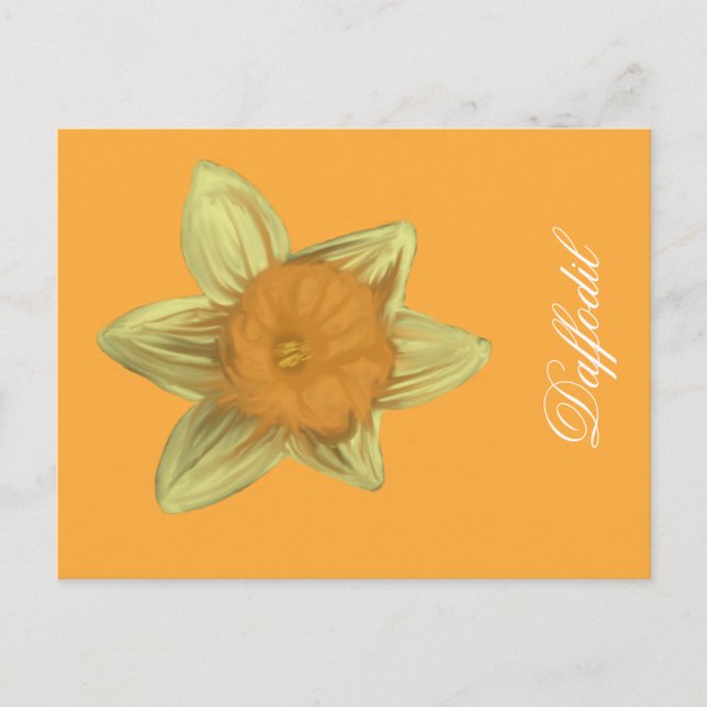 Daffodil Vertical Postcard Orange (Front)