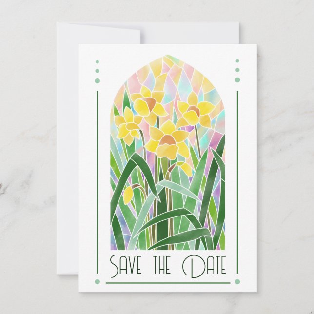 Daffodil Vitrage Sardé Enregistrer La Carte Date (Devant)