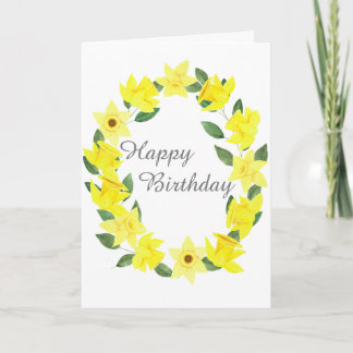 Daffodil Watercolor Greeting Card