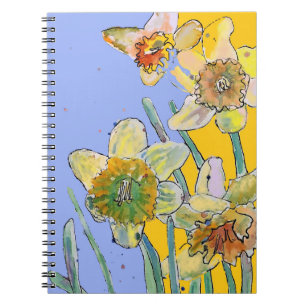 Daffodil Watercolor Journal Floral Notebook