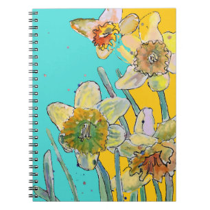 Daffodil Watercolor Journal Floral Notebook