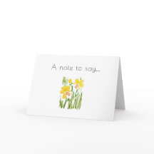 Daffodil Watercolour Note Card