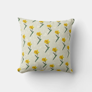 Daffodil Waving Hi Throw Pillow