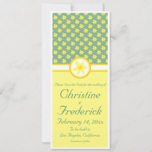Daffodil Wedding, 4"x9.25" save the date announce Invitation