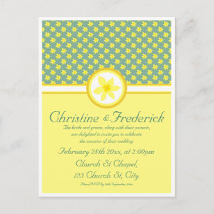 Daffodil Wedding, invitation postcard